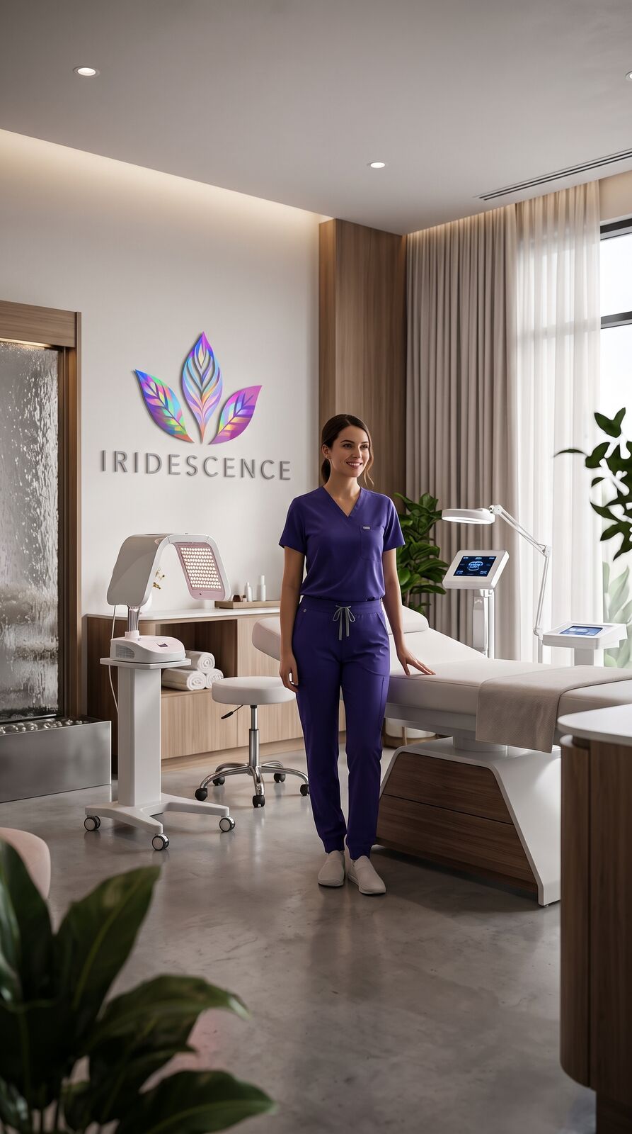 Iridescence nurse in a therapy room